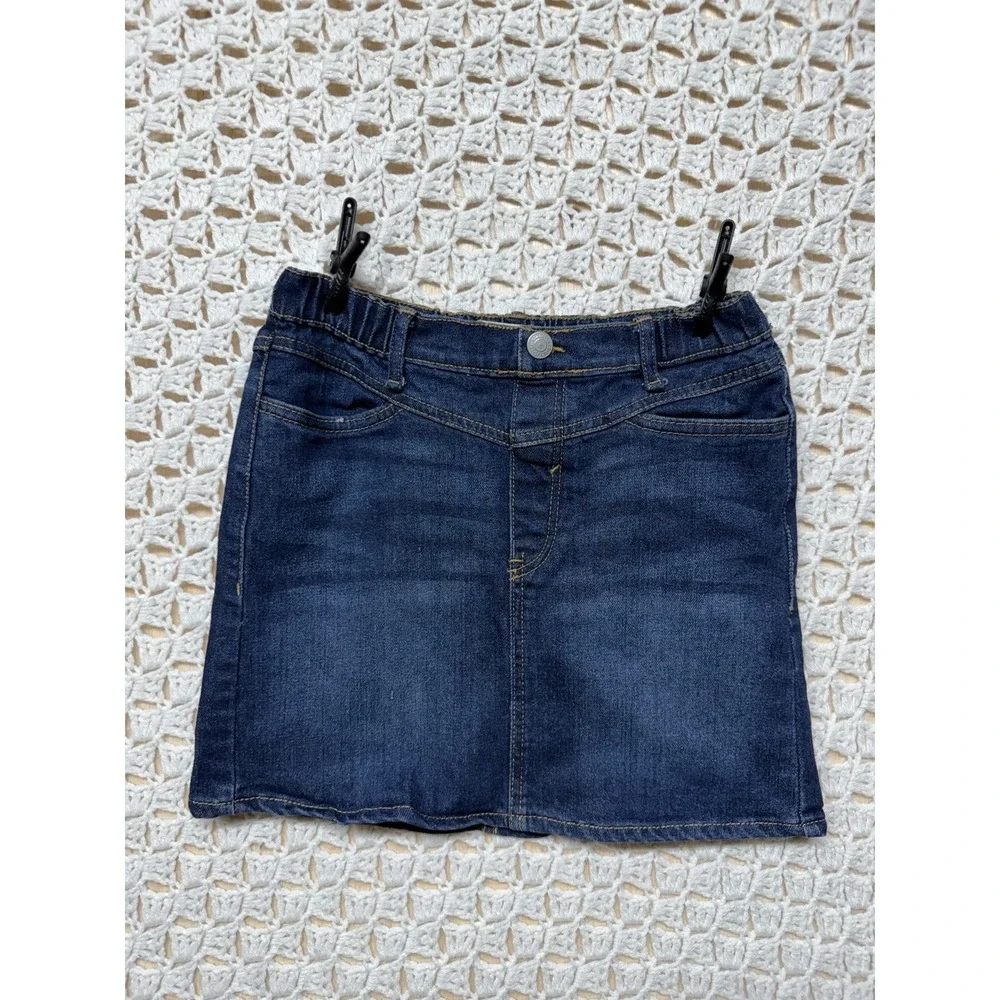 Levi's Denim Skirt Girls Size 10 Reg Blue Jeans High Rise Pull-On Pockets